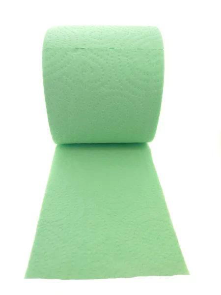 Carta Igienica Verde Isolato Sfondo Bianco — Foto Stock