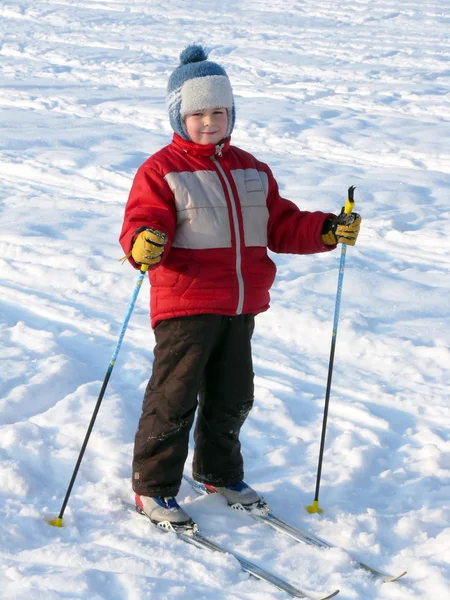スキーの少年 — ストック写真