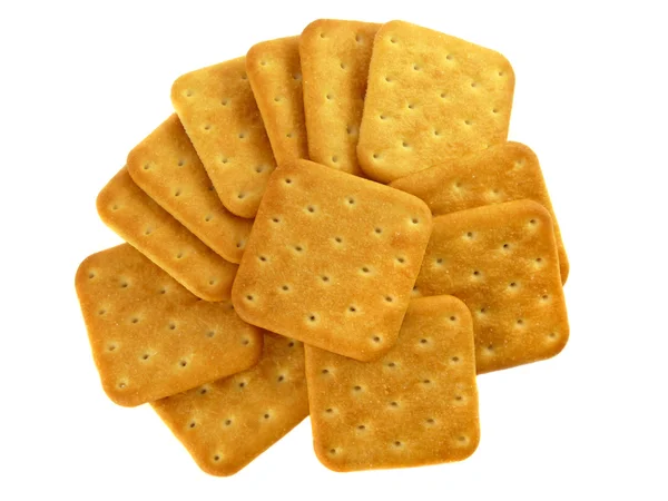 Tasty Crackers Salt Isolated White Background — Stock Photo, Image