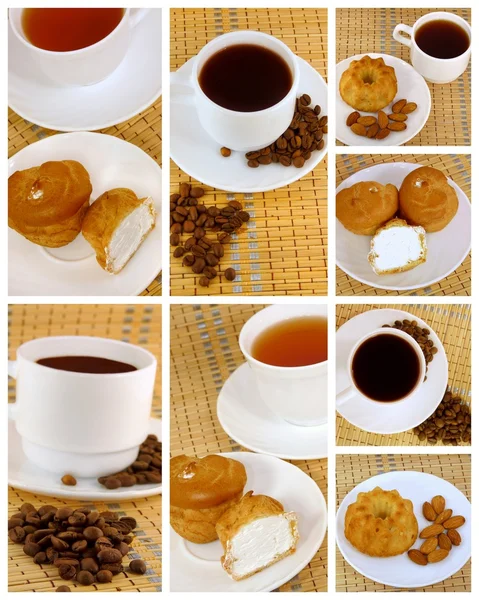 Tea Coffee Collage — Stock Photo, Image