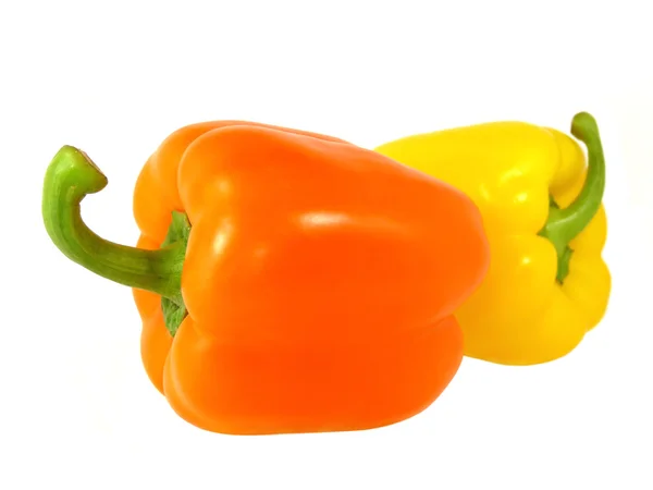 Two Sweet Pepper Isolated White Background — Stock Photo, Image