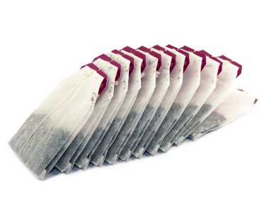 Teabags isolated on a white background clipart