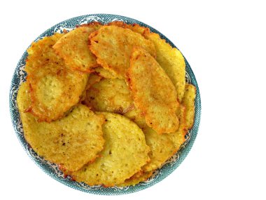 Delicious potato pancakes, isolated on a white background clipart