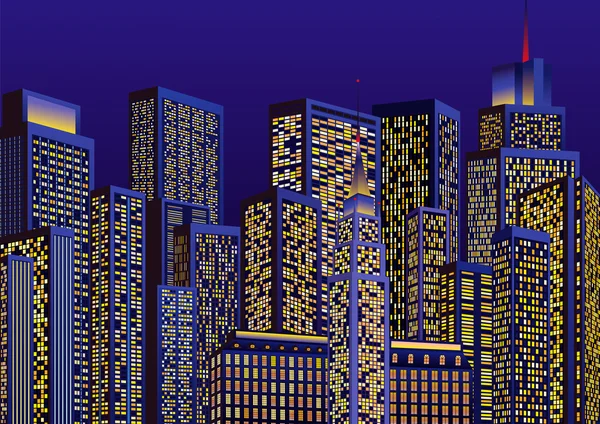 Lumières Une Ville Nuit — Image vectorielle