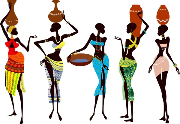 Beautiful Fragile African Women — Stock Vector