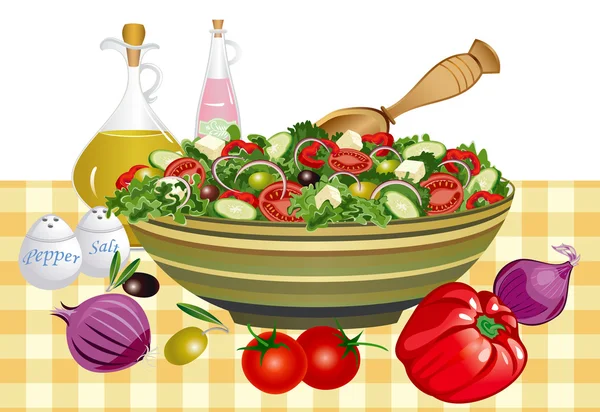 Yunan salatası — Stok Vektör