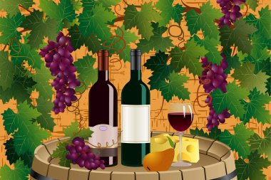 Grapes and wine clipart