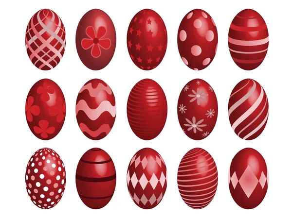 红色的复活节彩蛋 — 图库矢量图片