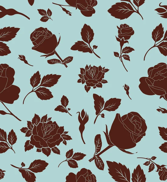 Motif floral sans couture avec rose, papier peint — Image vectorielle