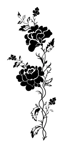 Rose silhouette, tattoo — Stock Vector