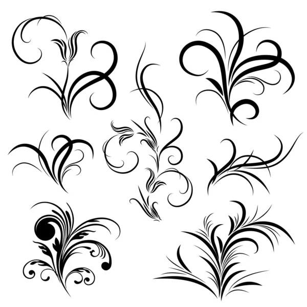 花のパターンのセットは、タトゥー — ストックベクタ