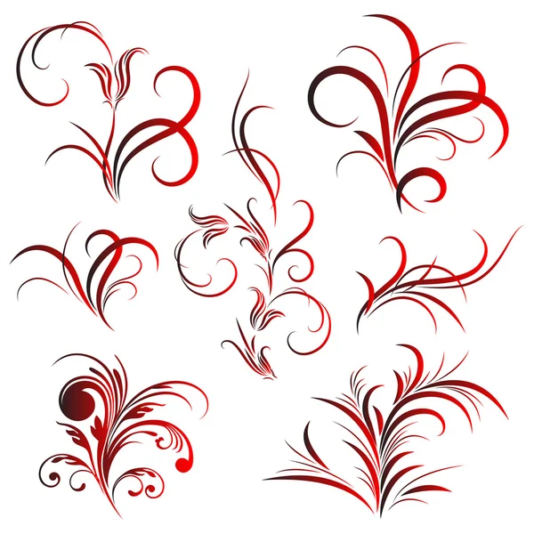 Ensemble Motif Fleurs Tatouage — Image vectorielle