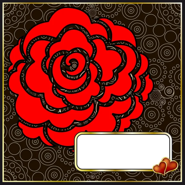 Krásného Valentýna pozadí s červenou růží. — Stockový vektor