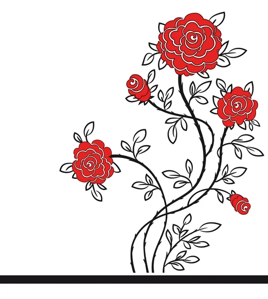Romantischer Hintergrund mit roten Rosen. — Stockvektor