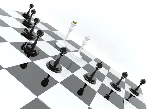 Frente de batalha de xadrez — Fotografia de Stock