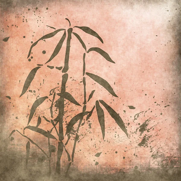 Старий папір з бамбуковими гілками — стокове фото