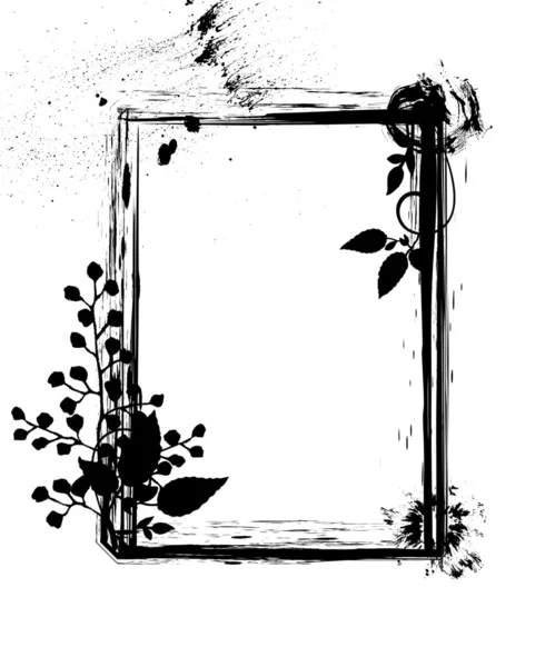 グランジ花のフレーム — ストック写真
