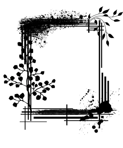 Grunge floral frame — Stock Photo, Image