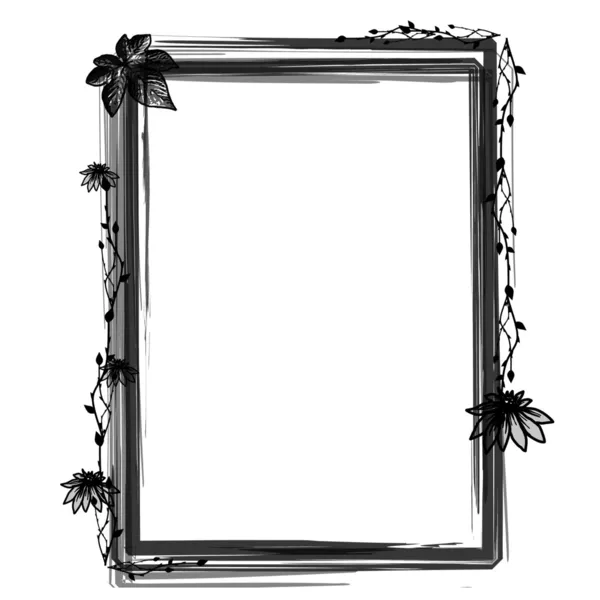 Grunge květinový rámeček — Stock fotografie