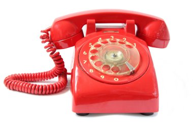 Vintage red phone clipart