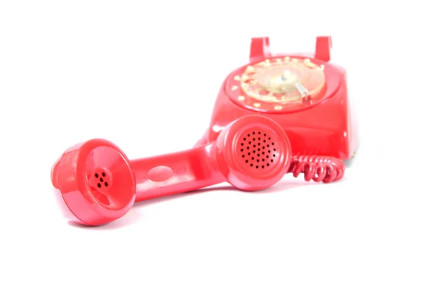 Vintage röd telefon — Stockfoto