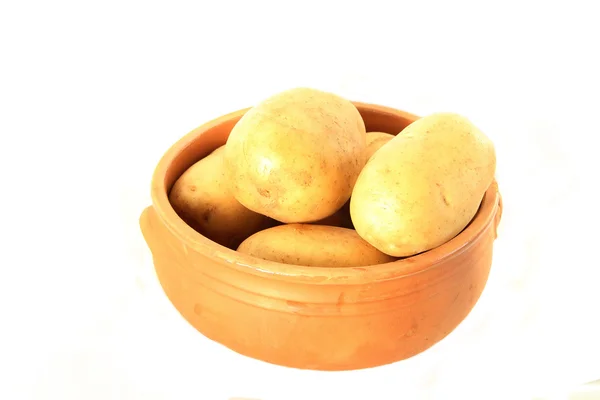 Aardappelen Geïsoleerd Witte Achtergrond Close — Stockfoto