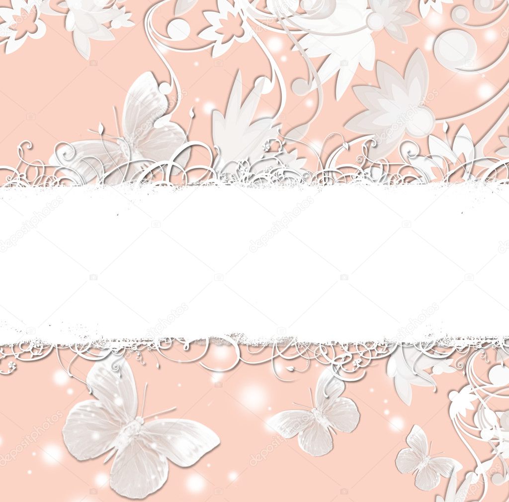 Wedding invitation with floral patterns
