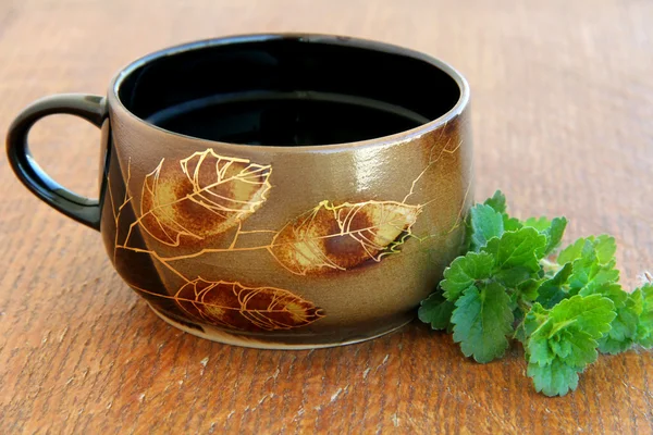 Gyógynövény Tea Egy Fából Készült Asztal — Stock Fotó