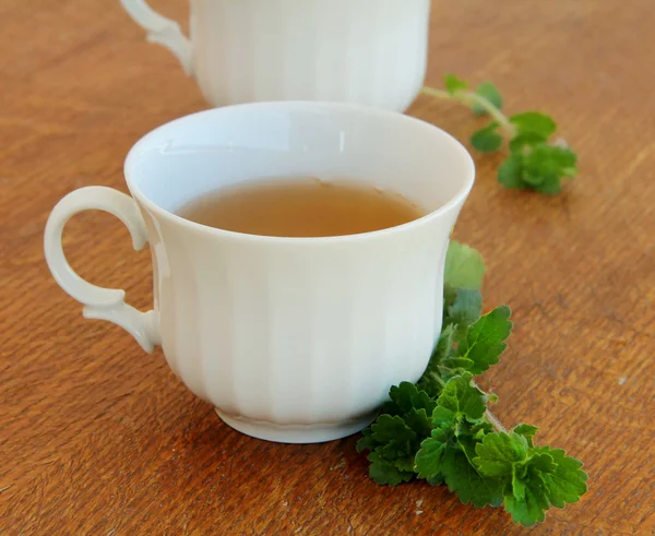 Травяной Чай Деревянном Столе — стоковое фото