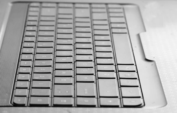 Close up of black buttons of the keyboard from computer — Stock Photo, Image