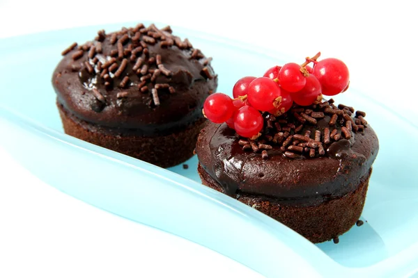 Chocolate cupcake on white background — Stock Photo, Image