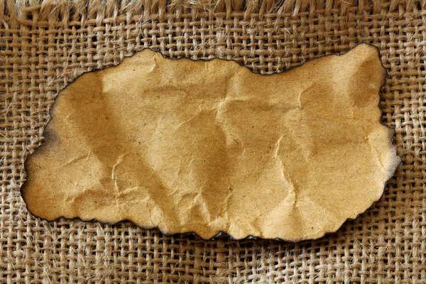 Eski kağıt etiket üzerinde doğal çuval bezi Telifsiz Stok Fotoğraflar