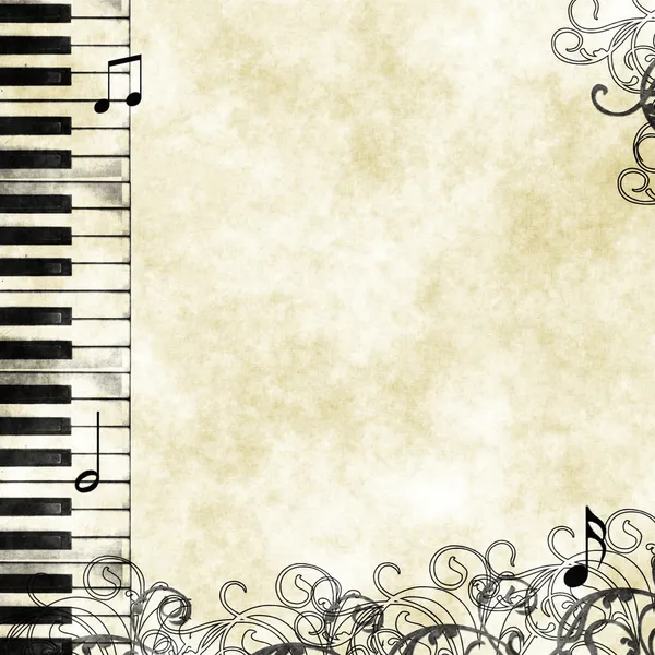 Ilustracja kwiatowy tło muzyczne — Zdjęcie stockowe