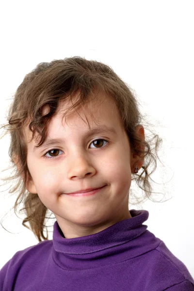 Ένα Πρόσωπο Ευτυχισμένη Μικρό Κορίτσι — Φωτογραφία Αρχείου
