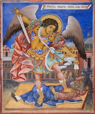 Fresco of Rila Monastery in Bulgaria clipart