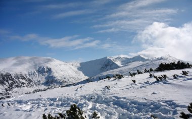 dağlar kış manzara. Bulgaristan, borovets