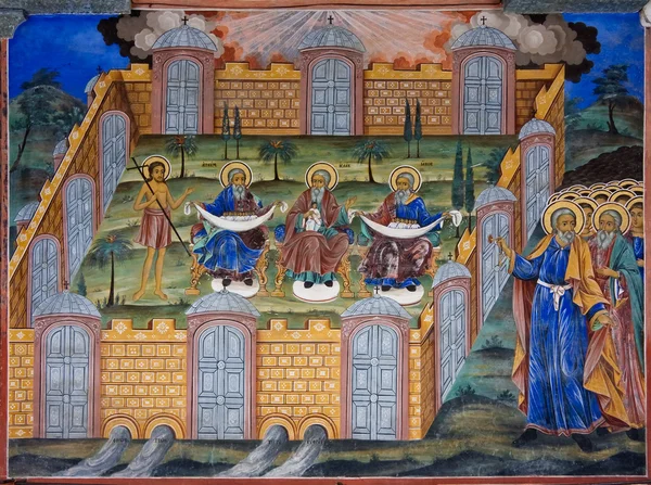 Фреска Рильского монастыря в Болгарии — стоковое фото