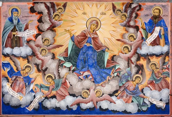Fresco del Monasterio de Rila en Bulgaria — Foto de Stock