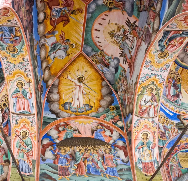 リラ修道院はブルガリアでの天井 — ストック写真