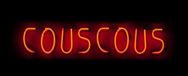 Couscous-Leuchtschrift — Stockfoto