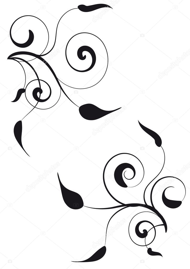 Decorative with silhouettes of leaves — Stock Vector