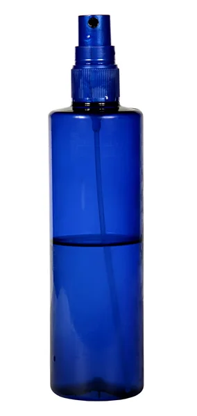 Dunkelblaue Flasche isoliert auf weißem Hintergrund — Stockfoto