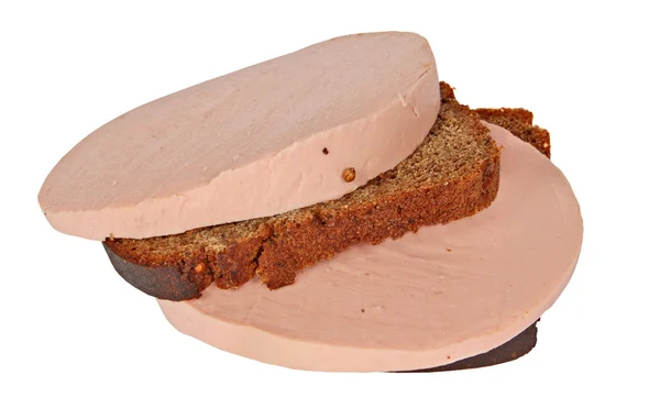 Sandwich met roggebrood en doctor's worst — Stockfoto
