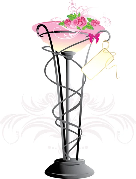 Váza Rózsaszín Rózsa Csokor Vektoros Illusztráció — Stock Vector