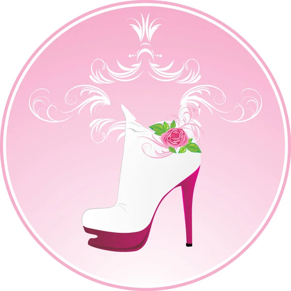 Elegantní ženské boty. nálepka — Stockový vektor