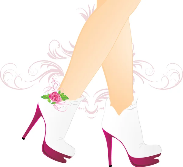 Elegante vrouwelijke schoenen — Stockvector
