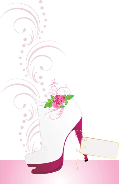 Elegante Damenschuhe mit Aufkleber — Stockvektor