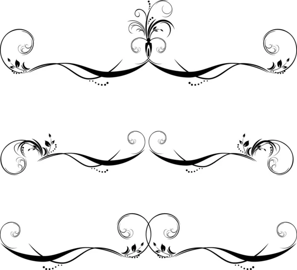 Tres patrones para el marco. Negro aislado en el blanco — Archivo Imágenes Vectoriales