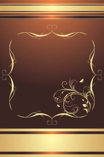 Decorative frame for design on the brown background — Stock Vector