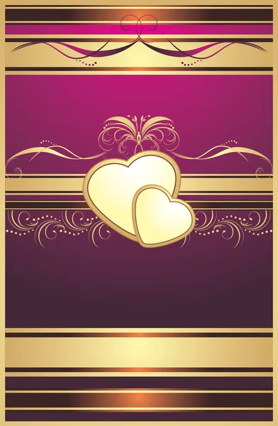 Hearts with ornament. Decorative background for design — Stock Vector
